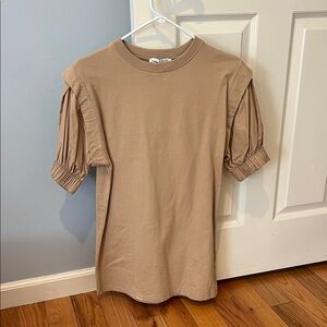 Pull&Bear Beige Crew Neck Top